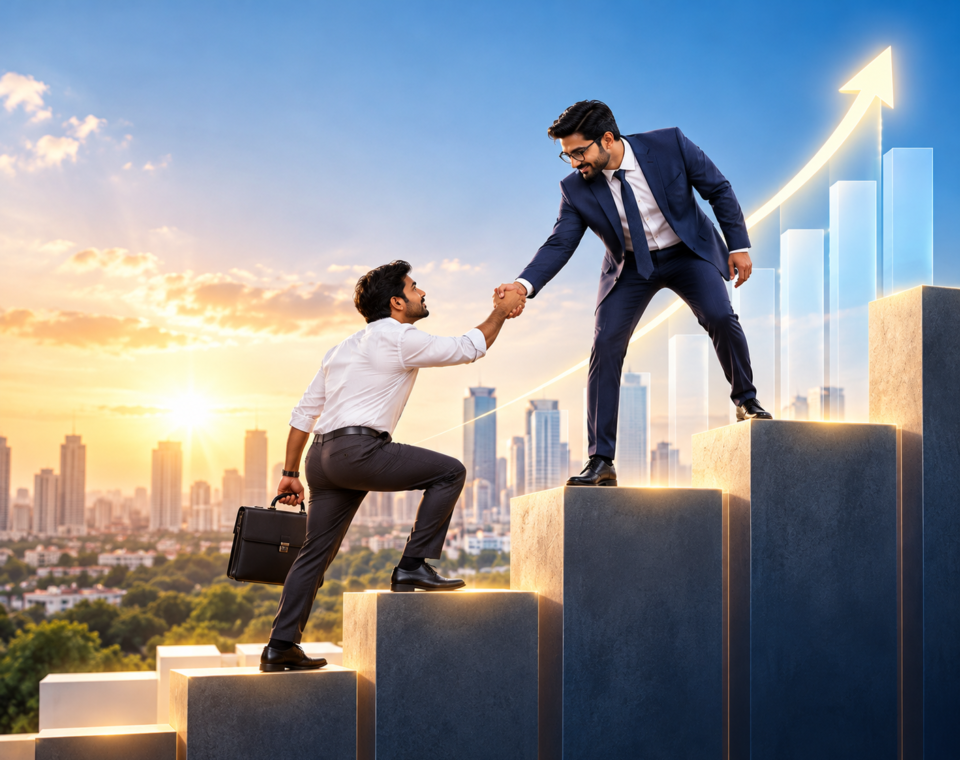 Business consultant advising a startup founder